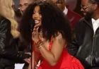 SZA Stuns at 2026 Grammys in Bold Red Plunging Dress