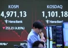 Bitcoin Drops 8% as Tech Sell-Off Drags Kospi Down 4%