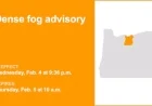 Dense Fog Advisory for North Central Oregon: Hazardous Roads Until Thursday Morning