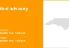 Eastern North Carolina Faces Wind Advisory on Saturday