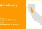 Central Valley Faces Wind Advisory from Monday to Wednesday