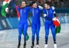 Italy Celebrates Speedskating Victory Over U.S. with Familiar Flair