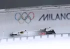 Olympic 4-Man Bobsled: Three Sleds Tip at Same Turn