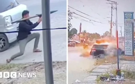 CCTV Footage Shows Rocket Striking Mayor’s Car in Philippines