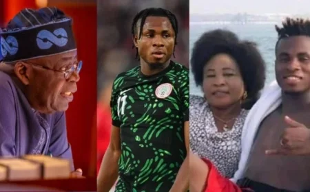 Tinubu Offers Condolences to Super Eagles’ Chukwueze on Mother’s Passing
