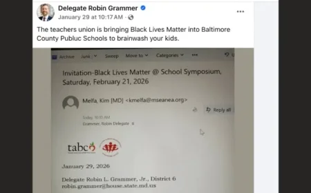 Backlash Erupts Against Maryland Delegate Robin Grammer’s BCPS ‘Brainwashing’ Remark