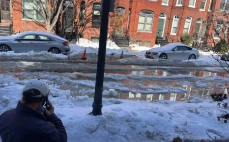 “Rapidly Freezing Water Main on U Street Traps Cars in Ice”
