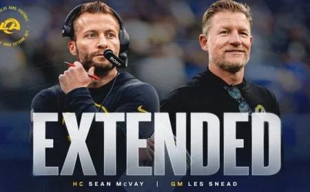 Rams Extend Contracts of GM Les Snead and Coach Sean McVay