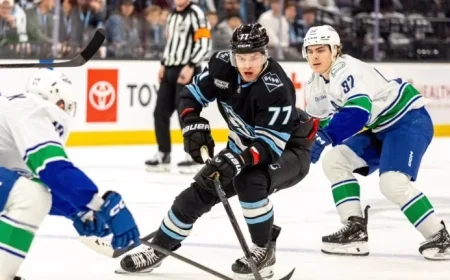 Nick Schmaltz Scores Hat Trick as Mammoth Defeats Canucks 6-2