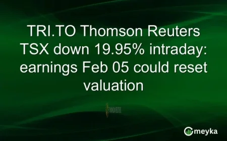 Thomson Reuters TSX Drops 19.95% Intraday; Feb 05 Earnings May Reassess Valuation