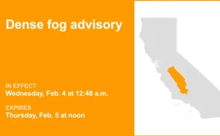 NWS Issues Dense Fog Advisory for Central Valley Until Thursday Midday