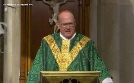 Cardinal Dolan Conducts Final Mass at Full St. Patrick’s Cathedral