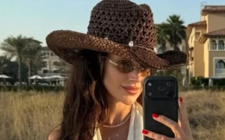 Michelle Keegan Flaunts Chic Style in Plunging Halterneck Crop Top