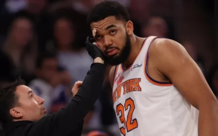 Karl-Anthony Towns Suffers Eye Injury in Knicks Collision, Bloody Jersey Revealed