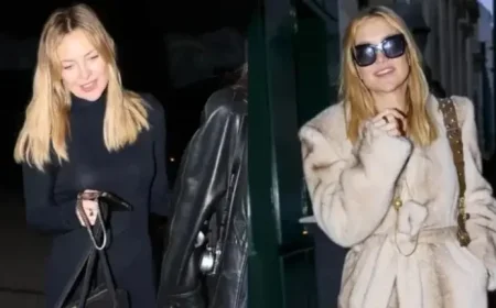 Kate Hudson Stuns in Sheer Dress and Faux-Fur Coat in Paris