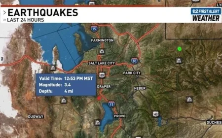 Magnitude 3.5 Earthquake Strikes Near Saratoga Springs, Utah County