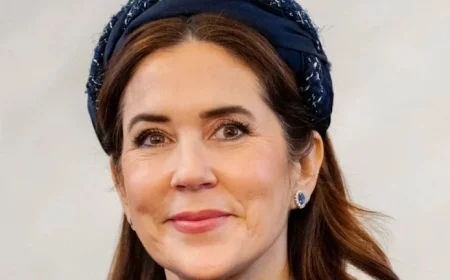 Queen Mary Celebrates 54th Birthday in Elegant Ballet-Pink Silk Dress