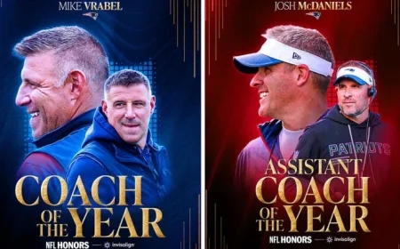 Patriots’ Mike Vrabel Wins NFL Coach of the Year, McDaniels Honored