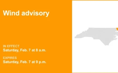 Eastern North Carolina Faces Wind Advisory on Saturday
