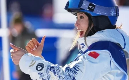 Eileen Gu Showcases Custom Ski Suit at Milano Cortina Olympics