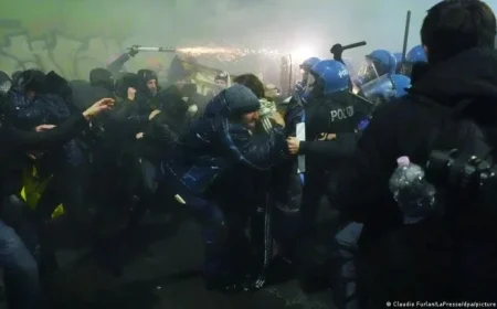 Clashes Erupt as Protest Near Olympic Village Concludes