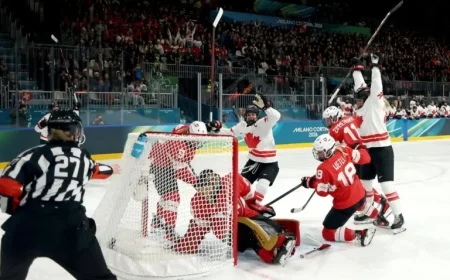 Canada Triumphs Over Switzerland, Begins Olympic Hockey Gold Quest After Delay