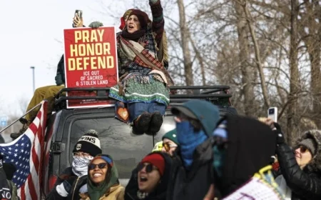 Indigenous Leaders Deliver Symbolic Eviction Notice to ICE