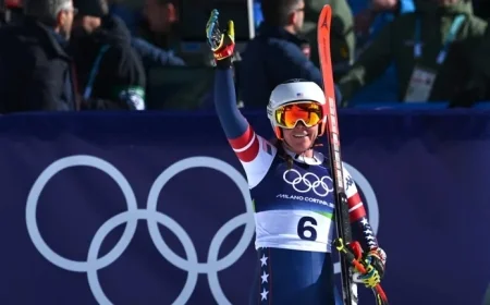 Breezy Johnson Wins First U.S. Olympic Gold in Downhill Skiing