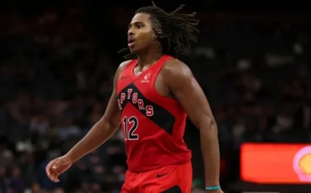 Raptors’ Murray-Boyles Misses Pacers Game Due to Thumb Sprain