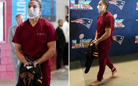 Patriots’ Mack Hollins Shocks Super Bowl 2026 in Prison Jumpsuit Arrival