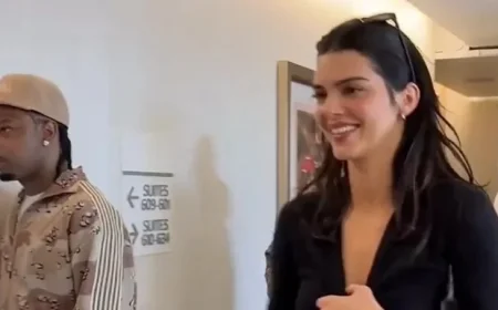 Kendall Jenner Rocks Tiny Crop Top and Jeans at 2026 Super Bowl