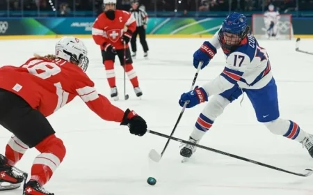 USA Leads Switzerland 2-0 in Women’s Hockey at 2026 Winter Olympics
