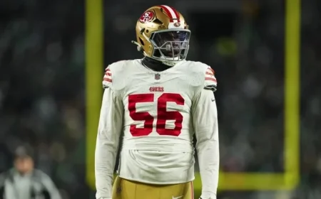 49ers’ Keion White Sustains Ankle Injury in Monday Shooting