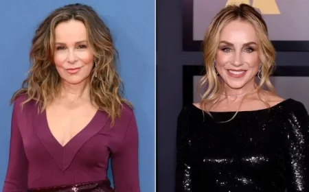 Jennifer Grey of ‘Dirty Dancing’ Dazzles in Swimsuit at Beach with Tracy Pollan