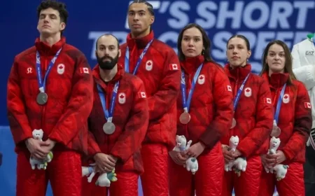 Canada Secures Silver in Short Track Speed Skating Mixed Relay