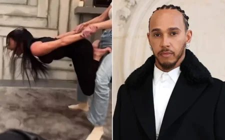 Lewis Hamilton Cheers Kim Kardashian in ‘Titanic Challenge’ with Khloé and Kylie