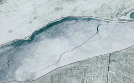 Satellite Reveals 80-Mile Crack in Lake Erie’s Ice Sheet