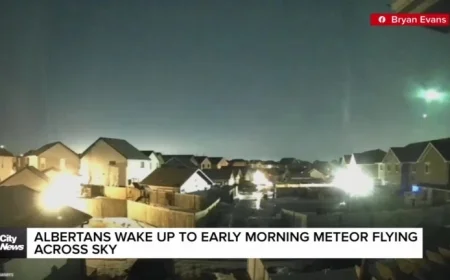 Albertans Witness Early Morning Meteor Streaking Across Sky