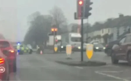 Severe Derby Car Crash Hurls Man Into Air, Leaving Him Injured