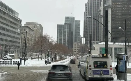 Snow Disrupts Tuesday Evening Commute in Greater Montreal