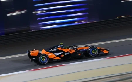 Lando Norris Leads Verstappen and Leclerc in Bahrain Pre-Season Testing Day One