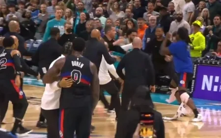 Hornets-Pistons Clash Sparks Historic NBA Fight with Lasting Consequences