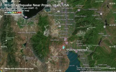 Possible Earthquake Shakes Near Provo, Utah Minutes Ago