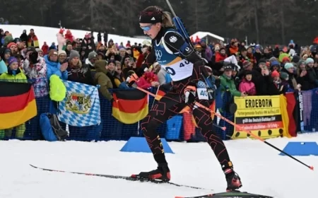 French Dominate Biathlon Sprint; Germans Eye Pursuit Race Success