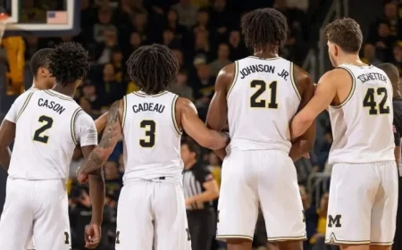 Crisler Center Hosts White Out for UCLA vs. Michigan Showdown