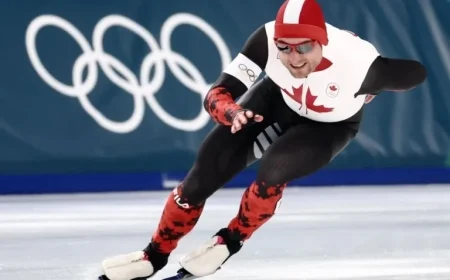Laurent Dubreuil Wins Bronze in 500m Speed Skating