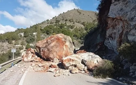 Landslide Severes Road Connection Between Cómpeta and Torrox