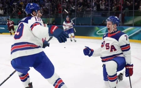 USA Men’s Ice Hockey Triumphs 5-1 Over Latvia in 2026 Winter Olympics Opener