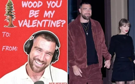 Travis Kelce Alludes to Taylor Swift in Valentine’s Podcast Post