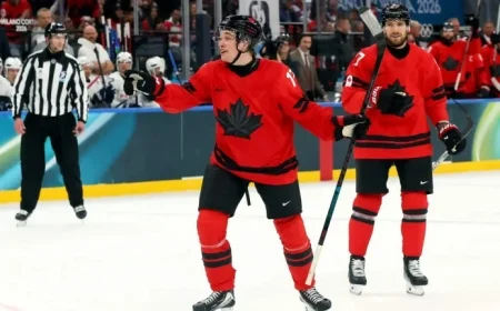 Celebrini Scores Historic Penalty Shot in Canada’s Olympic Hockey Victory